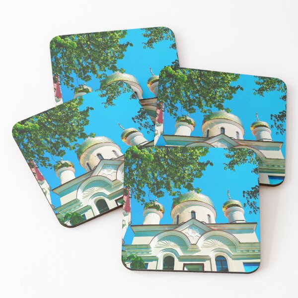 Item preview, Orthodox church with shining domes on a bright summer day  designed and sold by helenkaiy.