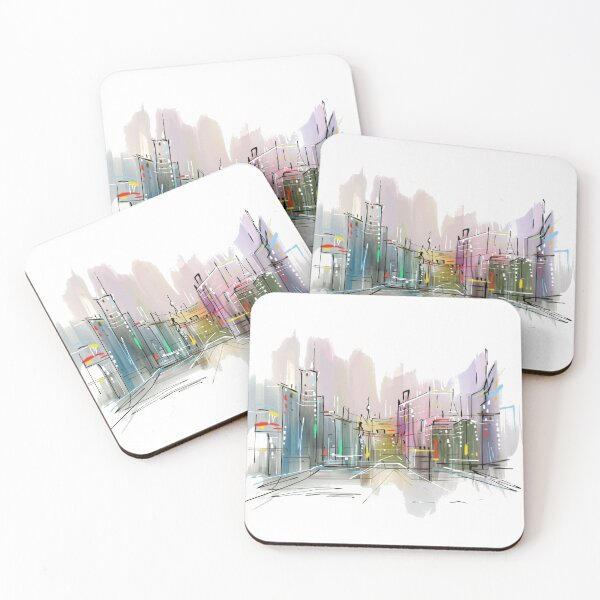Item preview, High rise buildings, graphy Drawing Watercolor painting designed and sold by Bashar-Design.