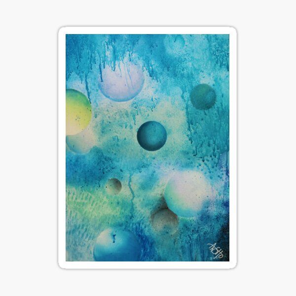 blue spheres and tears VIIa Sticker