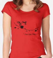 Cycling Crash, Mountain Bike " I've Got This ! " Cartoon Women's Fitted Scoop T-Shirt