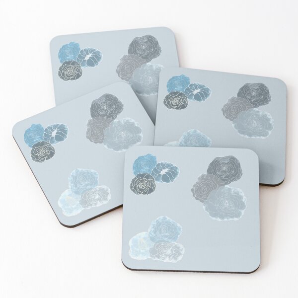 Item preview, Cottage Flowers - Blue and Grey designed and sold by SwitchCreate.