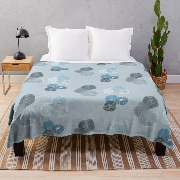 Item preview, Cottage Flowers - Blue and Grey designed and sold by SwitchCreate.