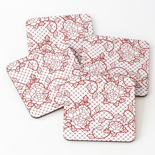 Item preview, Lace, Decorative Lace with Roses, red flowers designed and sold by Bashar-Design.