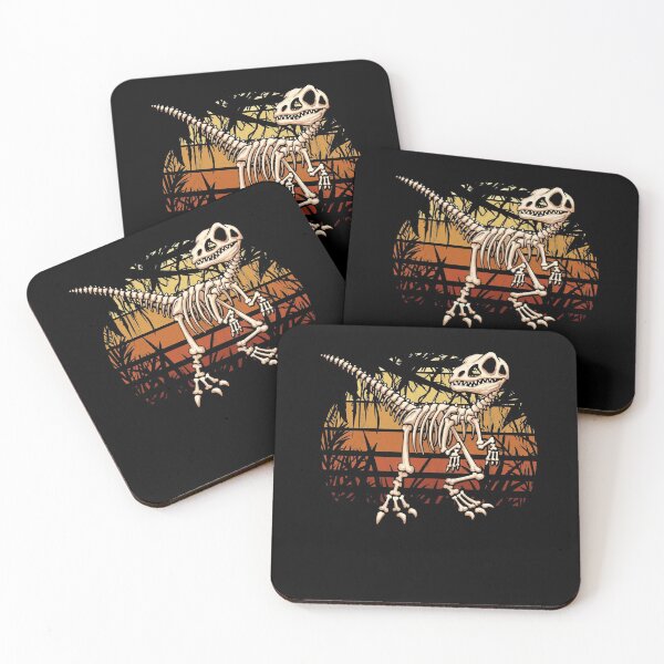 Item preview, Velociraptor Retro Jungle Sunset Dino Skeleton Raptor designed and sold by Skizzenmonster.