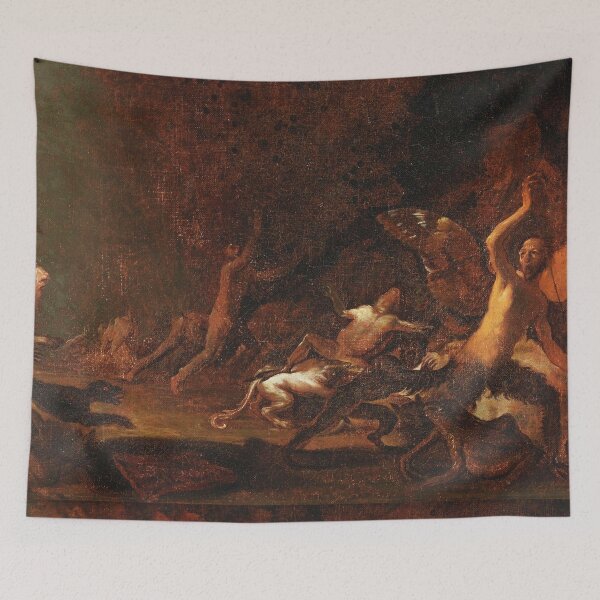 Item preview, Demons running from witches vintage painting designed and sold by Vintage Designs +.