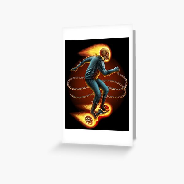 Ghost Rider On a Hoverboard Greeting Card