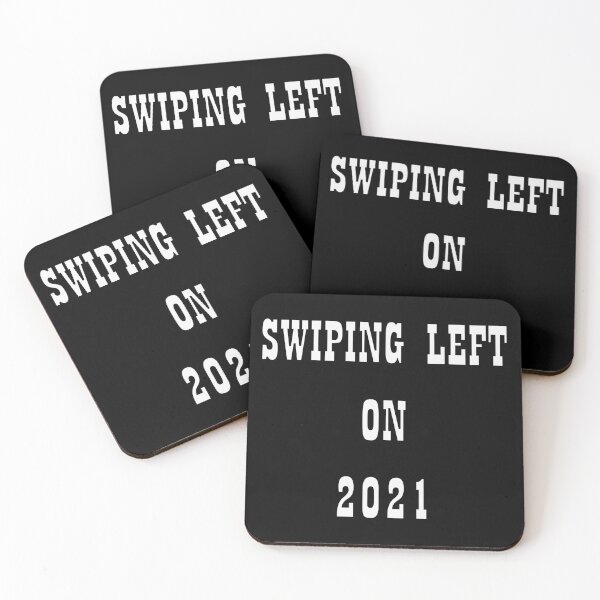 Item preview, Funny Valentine Swiping left on 2021 - vintage block white typography (dark mode) designed and sold by Deegital18.