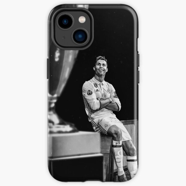 Cristiano Ronaldo en blanco y negro Funda resistente para iPhone