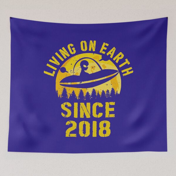 Item preview, Living On Earth Since 2018 Alien UFO Born 3th Birthday Gift designed and sold by trendo.