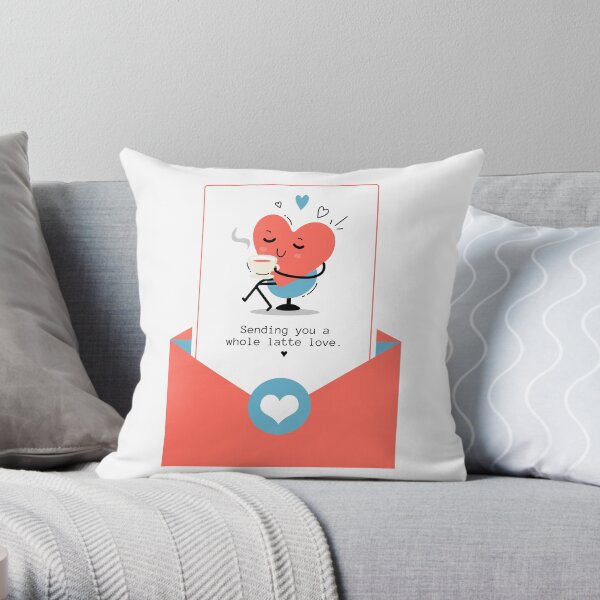 Sending you a whole latte love Throw Pillow
