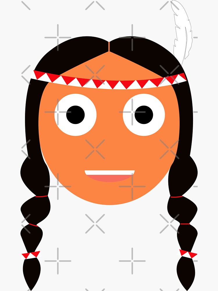 "Native American Indian girl / emoji " Sticker for Sale by sAsAw