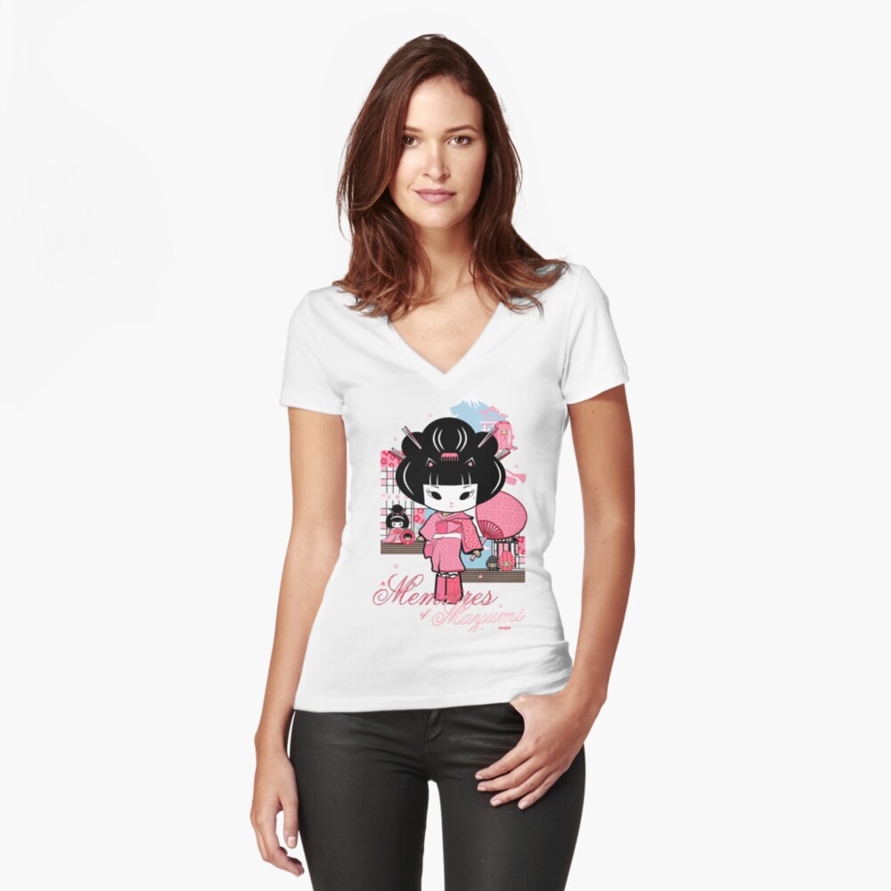 Item preview, Fitted V-Neck T-Shirt designed and sold by popsho.