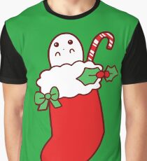 Cute Christmas Stocking Ghost Graphic T-Shirt