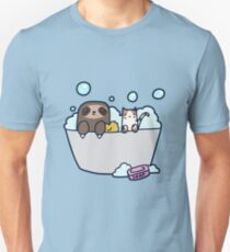 Sloth Kitty Bath Unisex T-Shirt