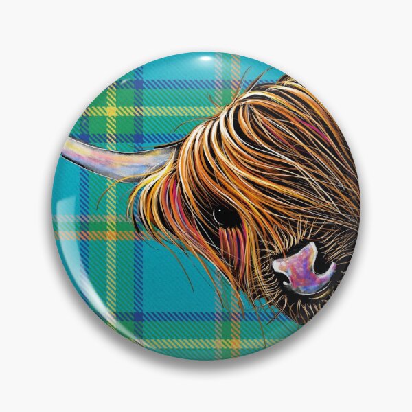 Artikelvorschau, SCoTTiSH HiGHLaND CoW 'TARtAN NOOdLES B' von SHiRLeY MacARTHuR entworfen und verkauft von Shirley MacArthur Art.