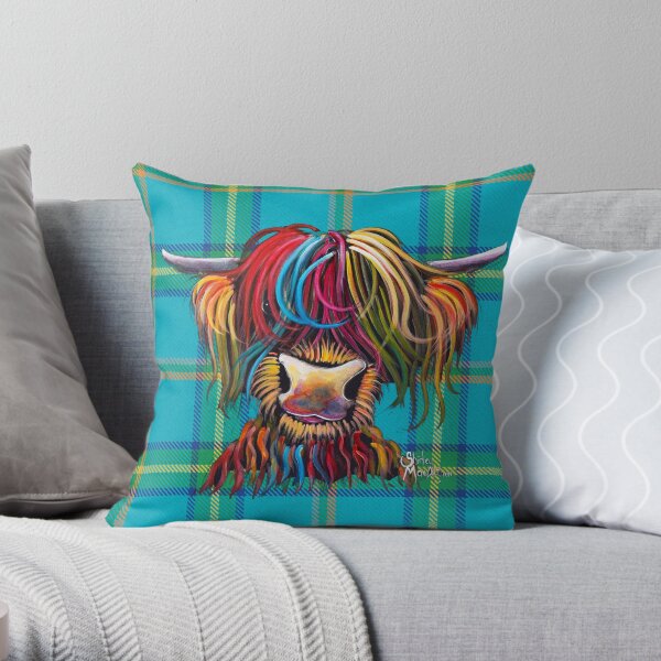 SCoTTiSH HiGhLaND CoW 'TurtaNeNly B' von SHiRLeY MacARTHuR Dekokissen