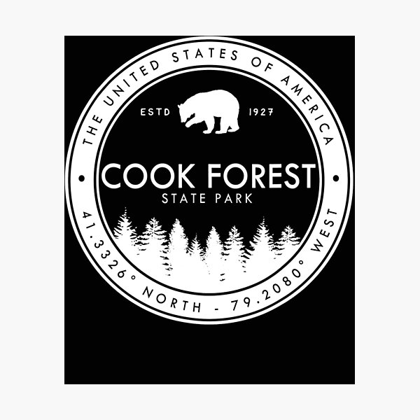 "Cook Forest State Park Vintage Souvenirs PA" Photographic Print for