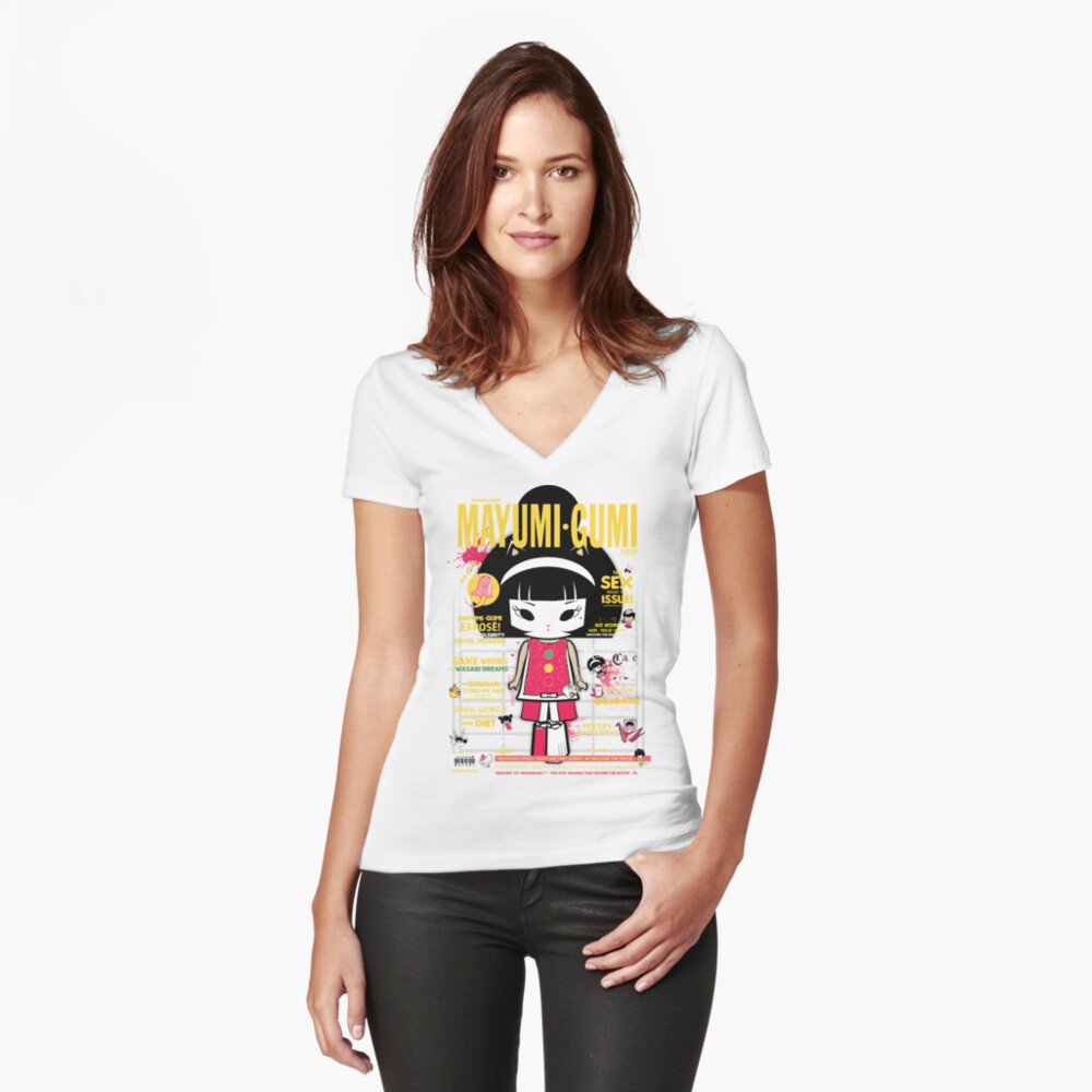 Item preview, Fitted V-Neck T-Shirt designed and sold by popsho.