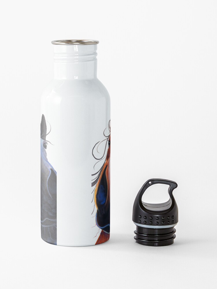 Alternate view of HaPPY HoRSe PRiNT ' WHo LeFT THe GaTe OPeN ? ' BY SHiRLeY MacARTHuR Water Bottle