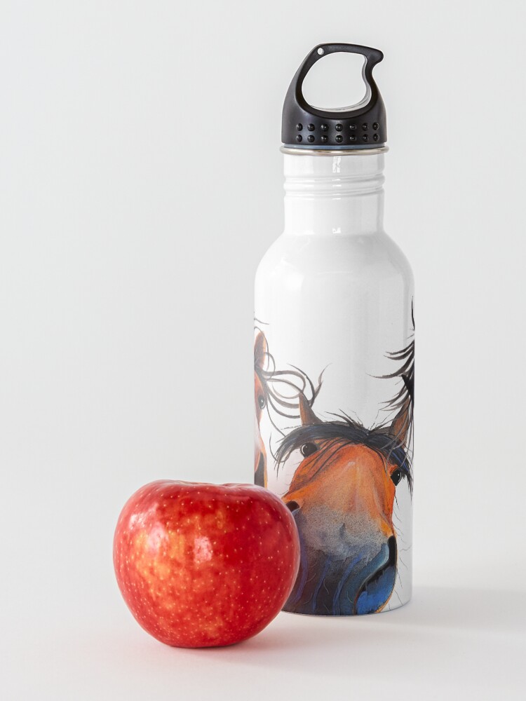 Alternate view of HaPPY HoRSe PRiNT ' WHo LeFT THe GaTe OPeN ? ' BY SHiRLeY MacARTHuR Water Bottle