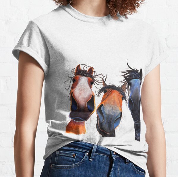 HaPPY HoRSe PRiNT ' WHo LeFT THe GaTe OPeN ? ' BY SHiRLeY MacARTHuR Classic T-Shirt