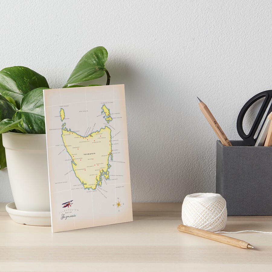 "Illustrated map of Tasmania" Art Board Print for Sale by