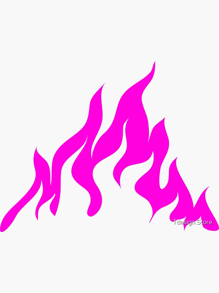 "Neon Pink Flames" Sticker by oliverhowells Redbubble