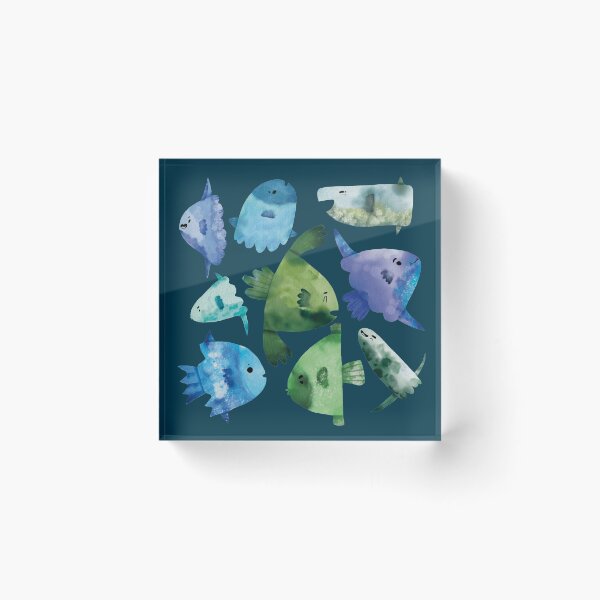 Item preview, Cute a Blue and Green Watercolor Mola Mola Sunfish designed and sold by TheRainbowRoom.