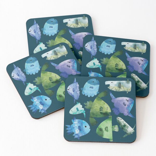 Item preview, Cute a Blue and Green Watercolor Mola Mola Sunfish designed and sold by TheRainbowRoom.