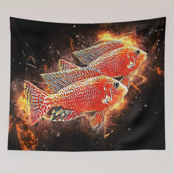 Artikelvorschau, Dragonblood Peacock Cichlid Flame Theme entworfen und verkauft von GFishy.
