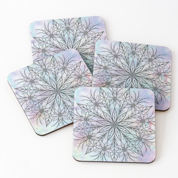 Item preview, Watercolour washed floral inspired mandala designed and sold by neecheeneko.