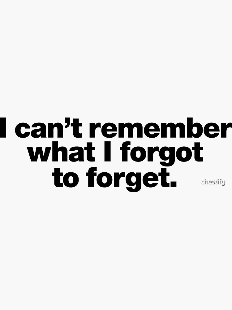 Can't Remember What I Forgot