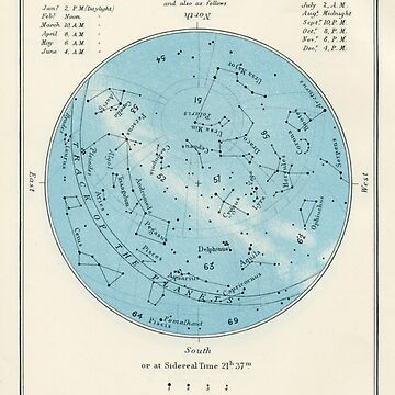 Aperçu de l'œuvre Carte des étoiles Août Minuit de Salocin