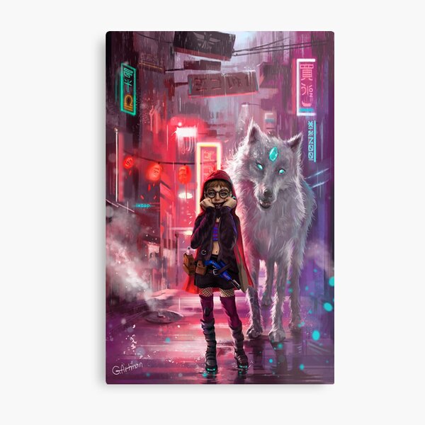 Streed Kid & Three-Eyed Wolf Cyberpunk Metal Print