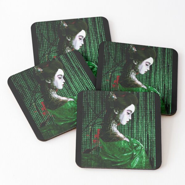 Item preview, Cyberpunk Geisha Matrix Code Glitch Japanese Vaporwave designed and sold by OWLvision33.