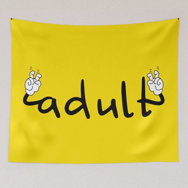 Item preview, So called "adult" - typography with cartoon air quotes designed and sold by Happy Puppy Print On Demand.