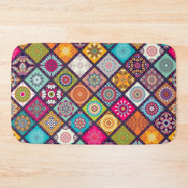 Item preview, Colorful Mediterranean Portugese Aztec Tiles Mandalas designed and sold by WildHoneyDesign.