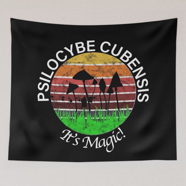 Item preview, Psilocybe Cubensis - Magic Mushrooms - Terence mckenna Psilocybin (white on black) designed and sold by Fruitsome.
