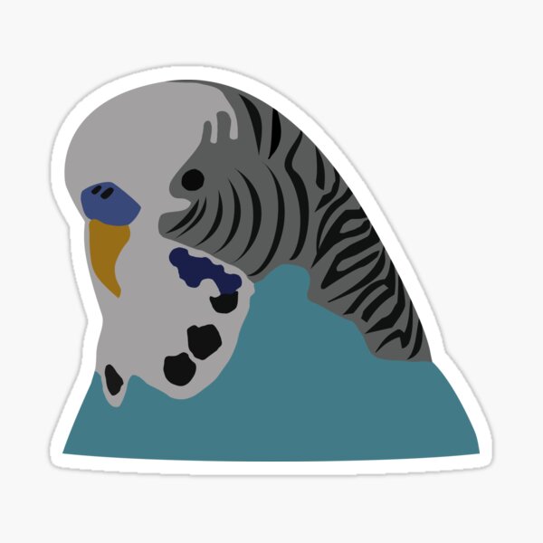 Drawn Budgie Budgie Sticker Blue Budgie Sticker For Sale By