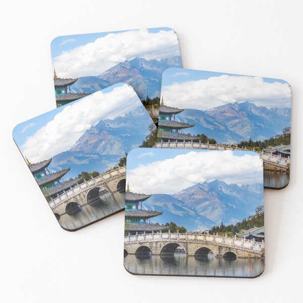 Item preview, Beautiful China Bridge With Snow Mountain Background designed and sold by JTS STORE.