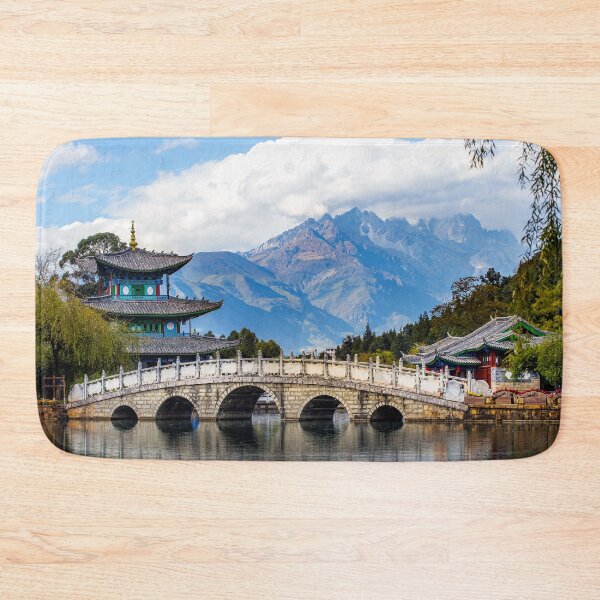 Item preview, Beautiful China Bridge With Snow Mountain Background designed and sold by JTS STORE.