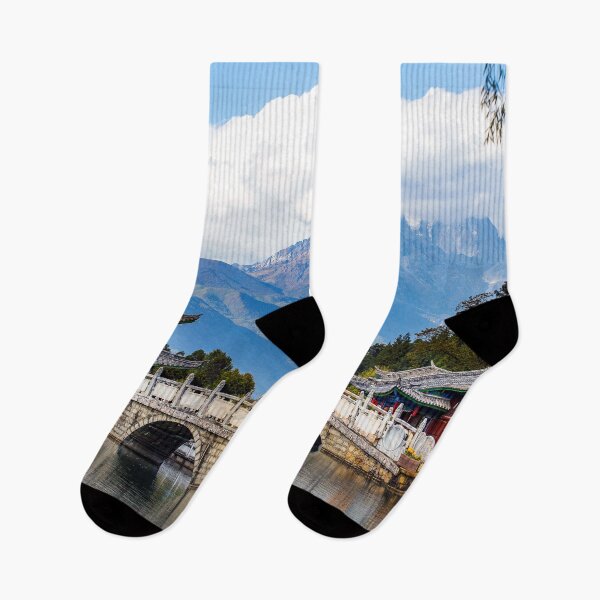 Item preview, Beautiful China Bridge With Snow Mountain Background designed and sold by JTS STORE.