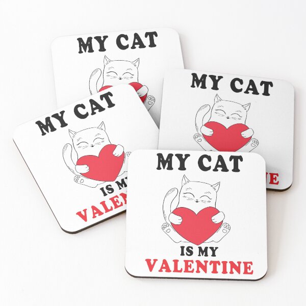 Item preview, My Cat Is My Valentine - holding heart designed and sold by youngdstag.