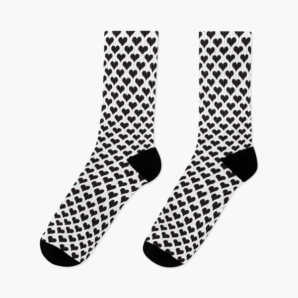 Item preview, Black polka hearts pattern designed and sold by kallyfactory.