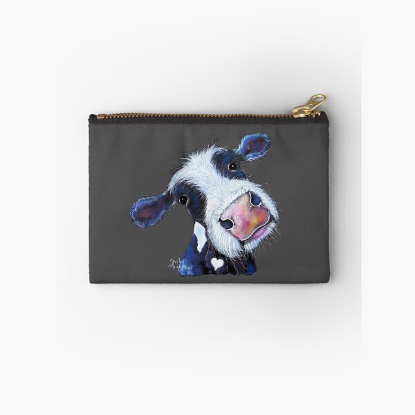 Item preview, COW PRiNT  ' BERTHA BEETROOT oN GReY ' BY SHiRLeY MacARTHuR designed and sold by Shirley MacArthur Art.