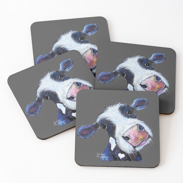 Item preview, COW PRiNT  ' BERTHA BEETROOT oN GReY ' BY SHiRLeY MacARTHuR designed and sold by Shirley MacArthur Art.