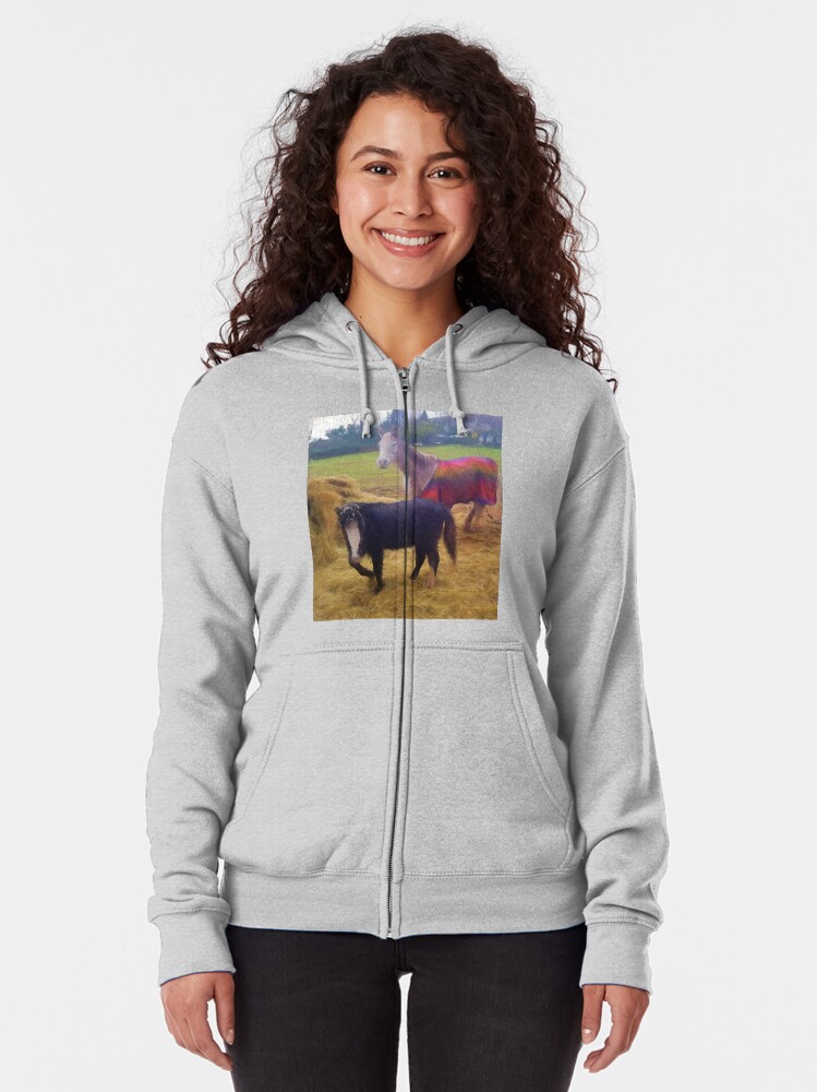 Alternate view of Ponies Zipped Hoodie