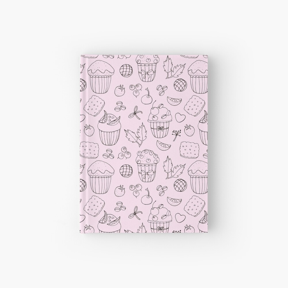 Muffins line art Hardcover Journal