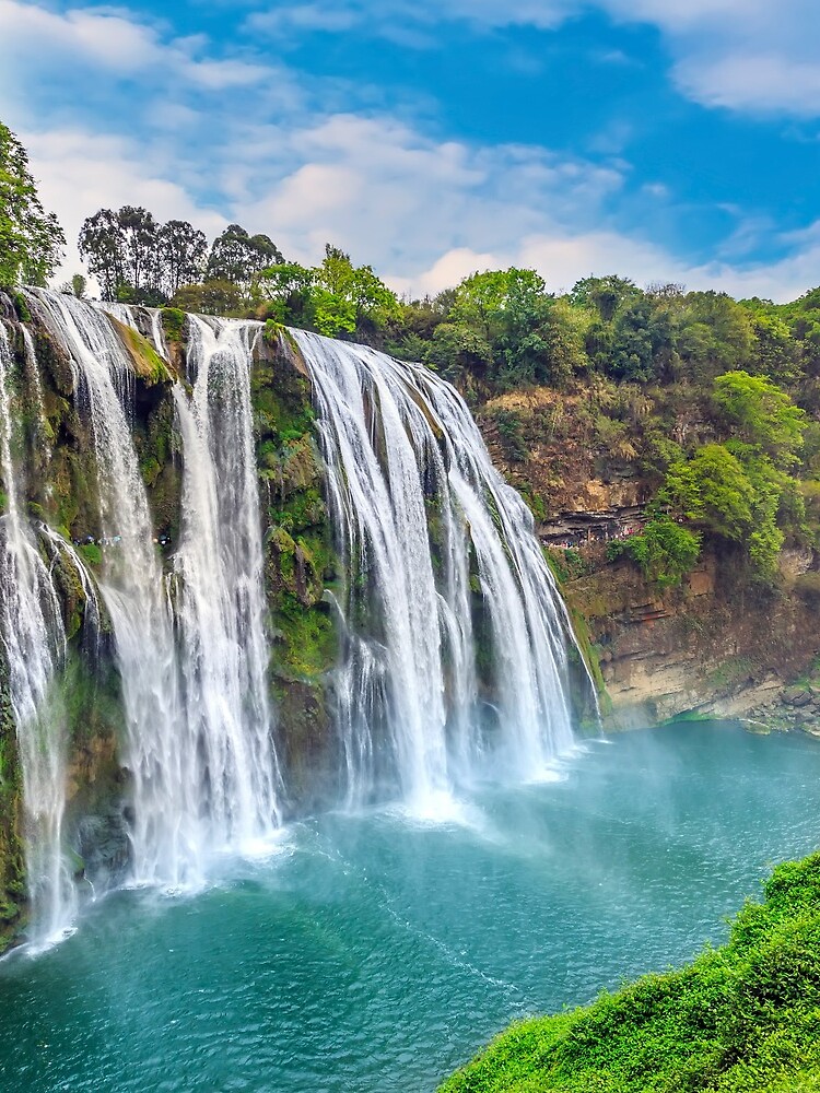 China Waterfall With Mountain Landscape by Rittichai