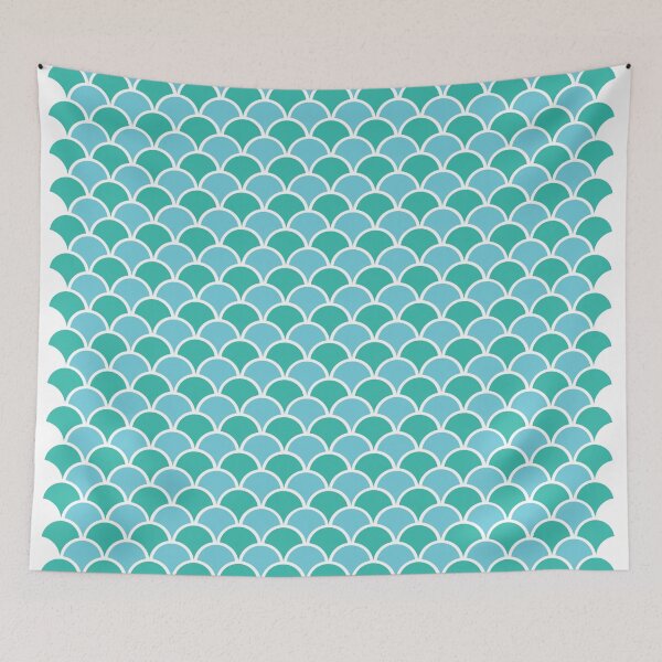 Item preview, Mermaid scales pattern texture. Ocean blue. Watercolor designed and sold by flexycreatives.
